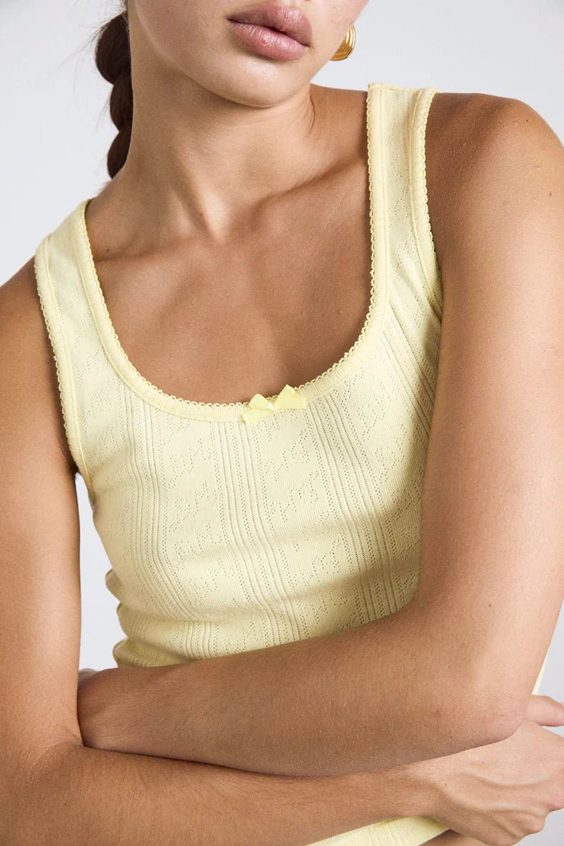 Camisole Salome Pointelle Jaune Beurre Damson Madder SOLDE - Vente Finale - Ex - voto