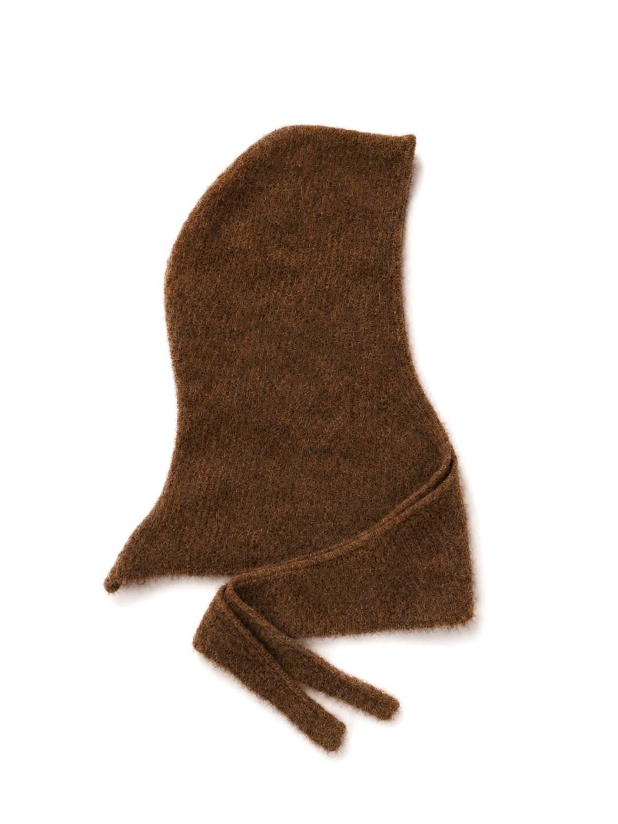 Capuchon avec foulard en Alpaca Brun Chocolat Arctic Fox - Ex-voto