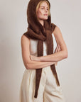 Capuchon avec foulard en Alpaca Brun Chocolat Arctic Fox - Ex-voto