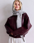 Capuchon avec foulard en Alpaca Gris Clair Arctic Fox - Ex - voto