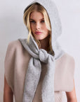 Capuchon avec foulard en Alpaca Gris Clair Arctic Fox - Ex - voto