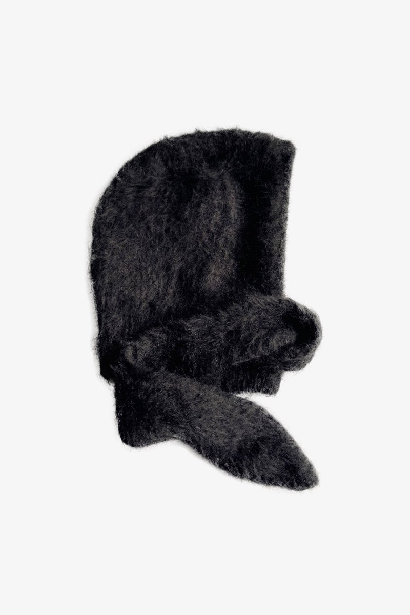 Capuchon avec foulard en Alpaca Noir Arctic Fox - Ex-voto