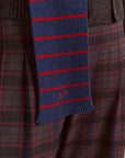 Capuchon avec Foulard Rayé Bleu et Rouge Damson Madder - Ex-voto