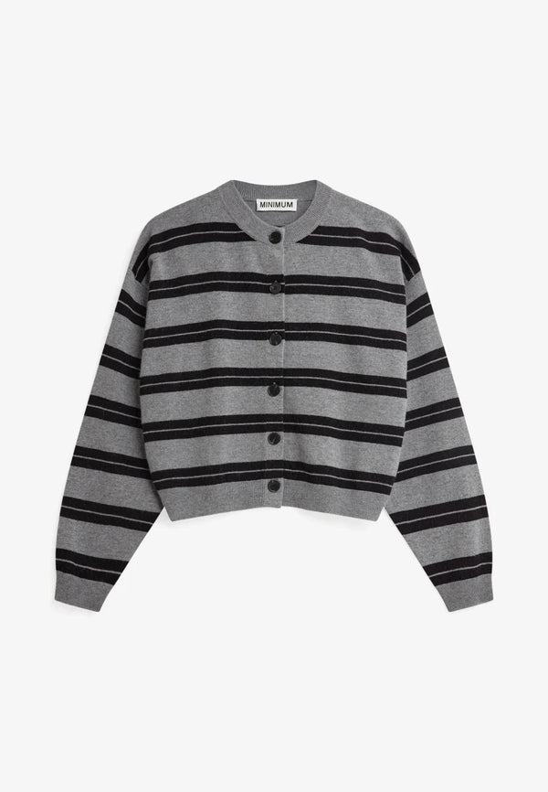 Cardigan Assiana Minimum Rayures Grises - Ex-voto