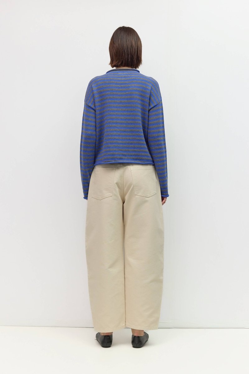 Cardigan Cecelia Rayé Bleu et Gris Mod Ref - Ex-voto