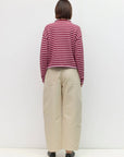 Cardigan Cecelia Rayé Lilas et Bourgogne Mod Ref - Ex-voto
