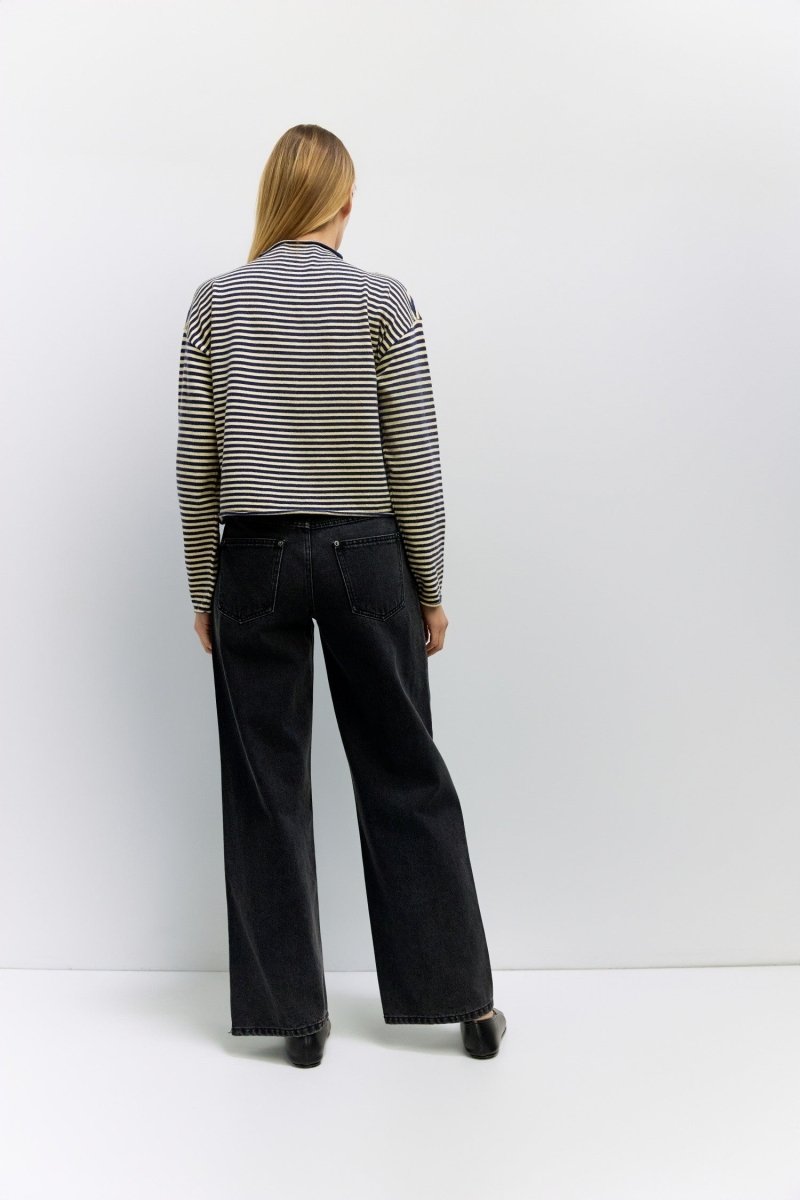 Cardigan Elisa Marine et Jaune All Row - Ex - voto