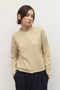 Cardigan Elisa Rayures Beiges et Crèmes All Row - Ex-voto