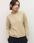 Cardigan Elisa Rayures Beiges et Crèmes All Row - Ex-voto