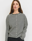 Cardigan Elisa Rayures Noires et Blanches All Row - Ex - voto