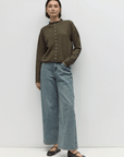 Cardigan Elisa Rayures Olives et Marines All Row - Ex-voto