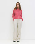 Cardigan Elisa Rayures Rouges et Beiges All Row - Ex - voto