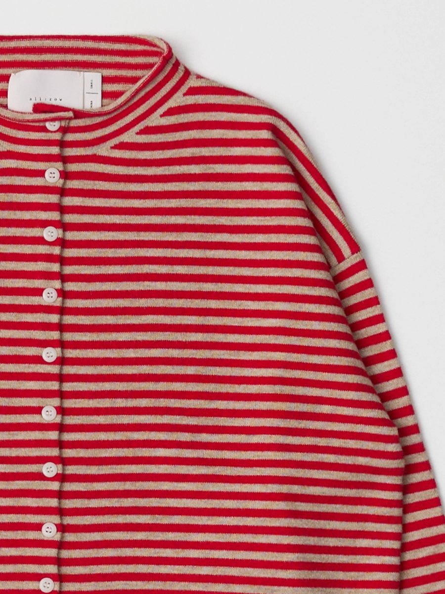 Cardigan Elisa Rayures Rouges et Beiges All Row - Ex - voto