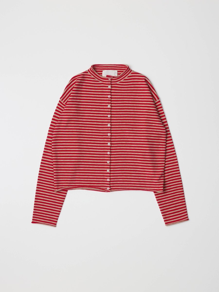 Cardigan Elisa Rayures Rouges et Beiges All Row - Ex - voto