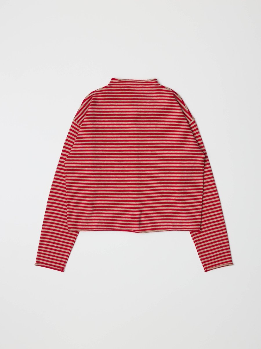 Cardigan Elisa Rayures Rouges et Beiges All Row - Ex - voto