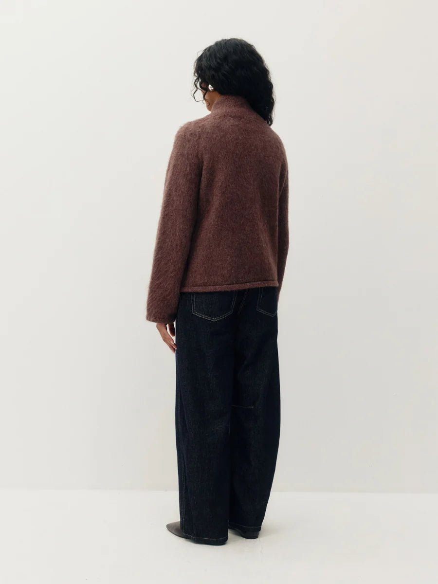 Cardigan Funnel en Alpaca Cocoa Kuwalla - Ex-voto