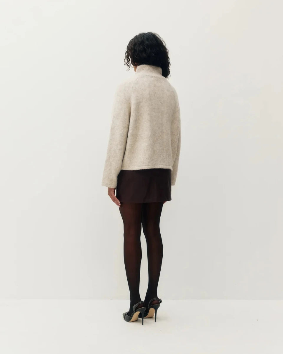 Cardigan Funnel en Alpaca Milk Tea Kuwalla - Ex-voto