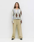 Cardigan Gayle Argyle All Row - Ex - voto