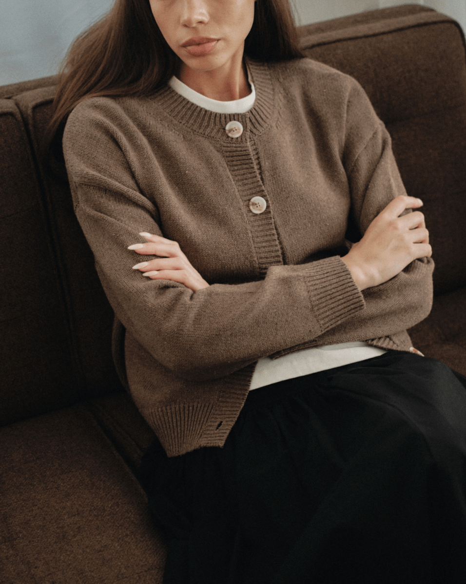 Cardigan Lucy Mocha All Row - Ex - voto