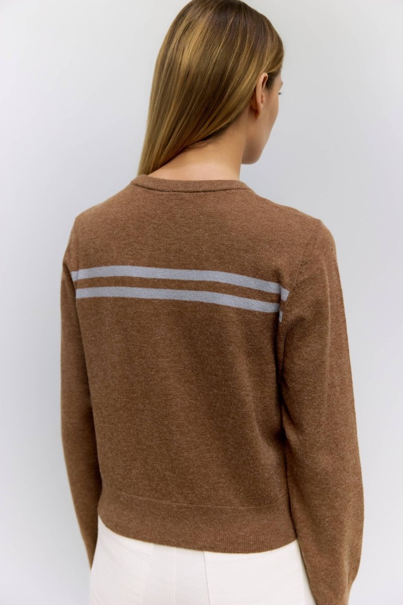 Cardigan Meave Brun et Bleu All Row - Ex-voto