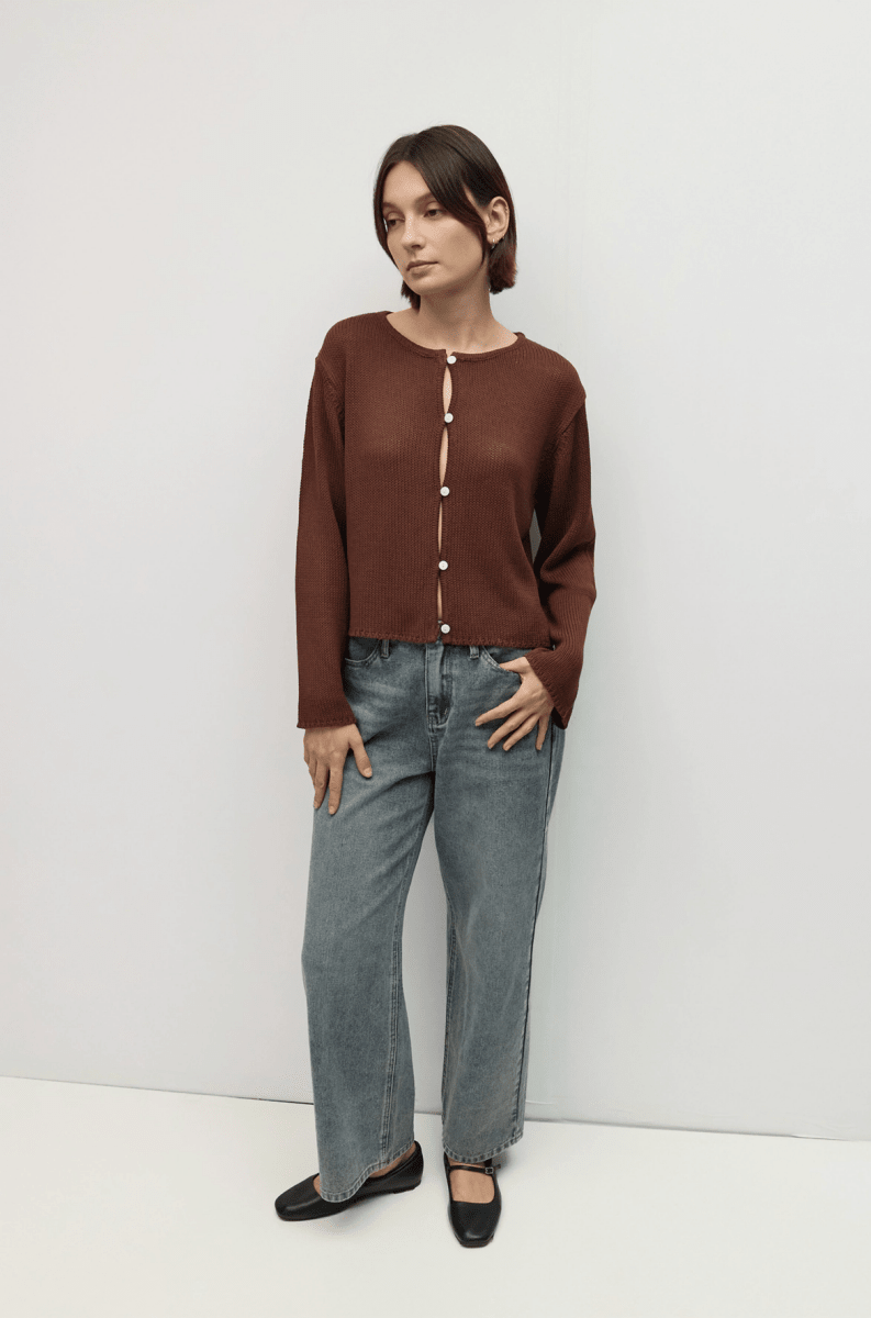 Cardigan Morgan Brun All Row - Ex-voto
