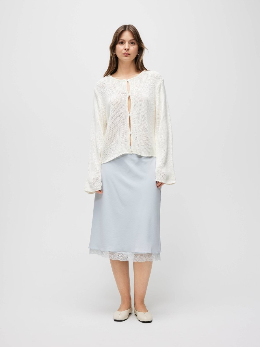 Cardigan Morgan Crème All Row - Ex-voto