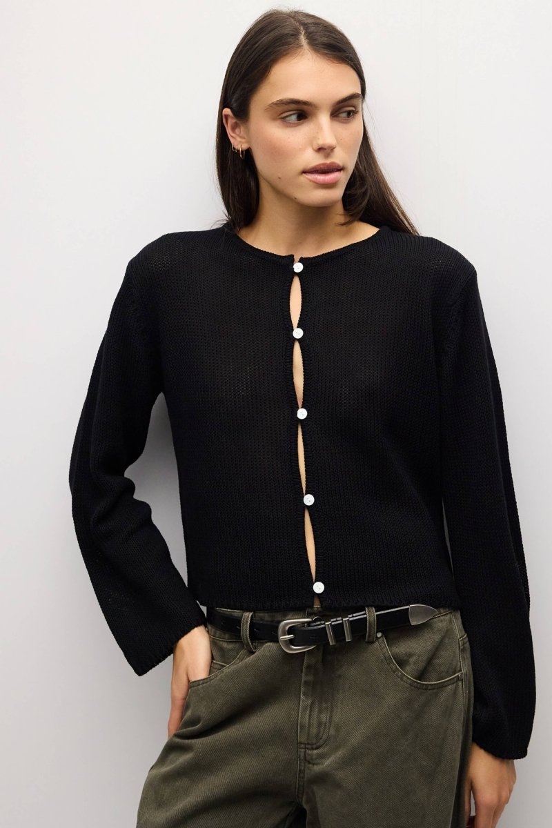 Cardigan Morgan Noir All Row - Ex-voto