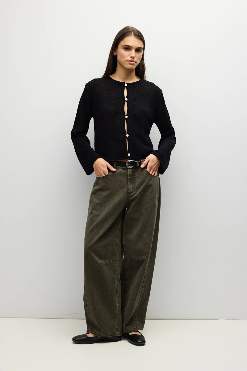 Cardigan Morgan Noir All Row - Ex-voto