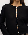 Cardigan Morgan Noir All Row - Ex-voto