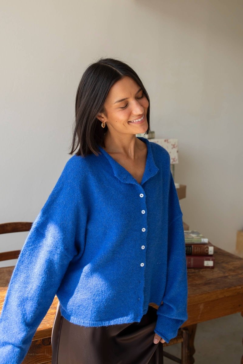 Cardigan Piper Bleu Cobalt Things Between - Ex - voto