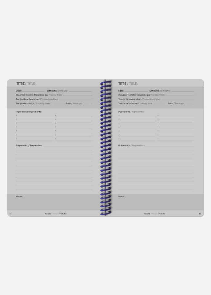 Carnet à Recettes Rouge Papier Tigre - Ex - voto