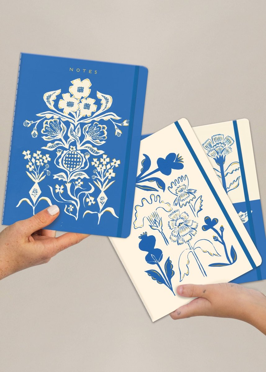 Carnet - Ensemble de 3 Blue Flower Bouquet Seedlings - Ex - voto
