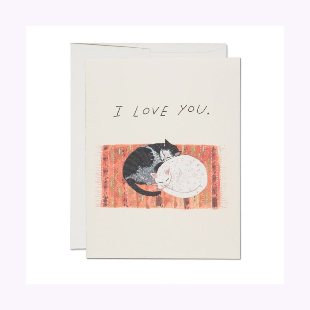 Carte de Souhaits Cat Cuddle Red Cap Cards - Ex - voto