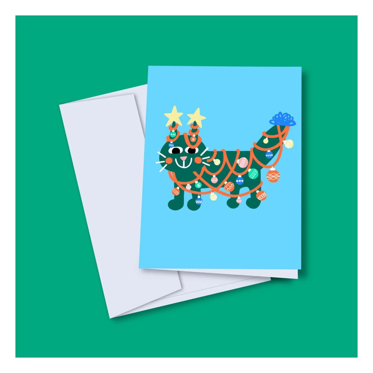 Carte de Souhaits Chat de Noël TOUTE - Ex - voto