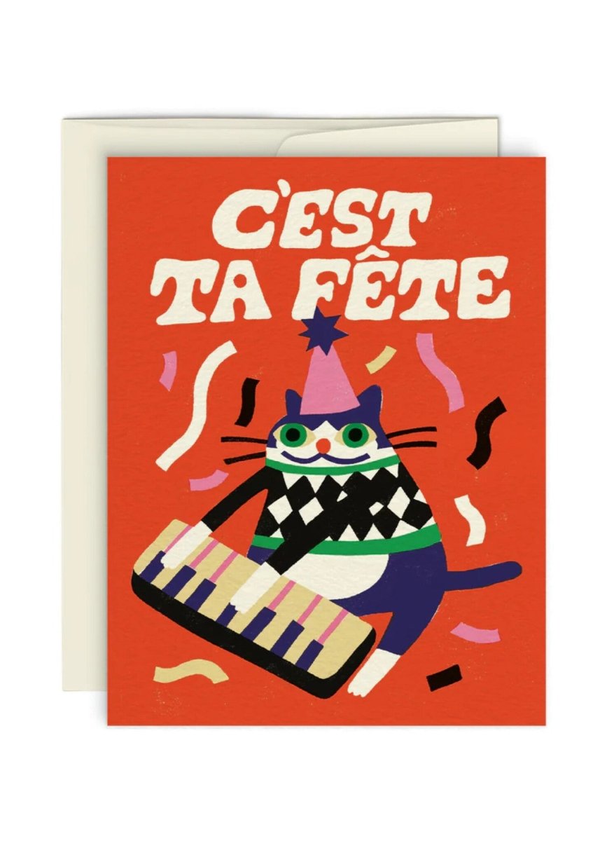 Carte de Souhaits Chat Festif Paperole - Ex - voto
