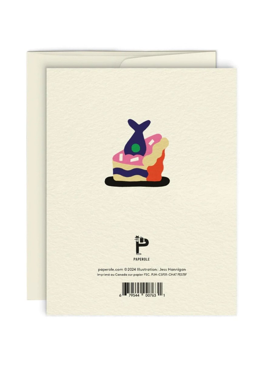 Carte de Souhaits Chat Festif Paperole - Ex - voto