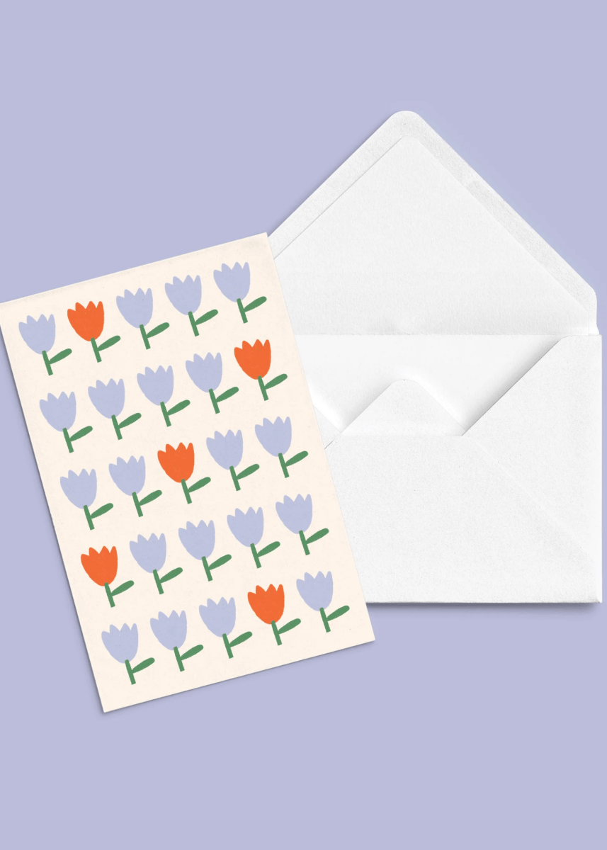 Carte de Souhaits Dis - le avec des Fleurs (bleues) Anne - Julie Dudemaine - Ex - voto