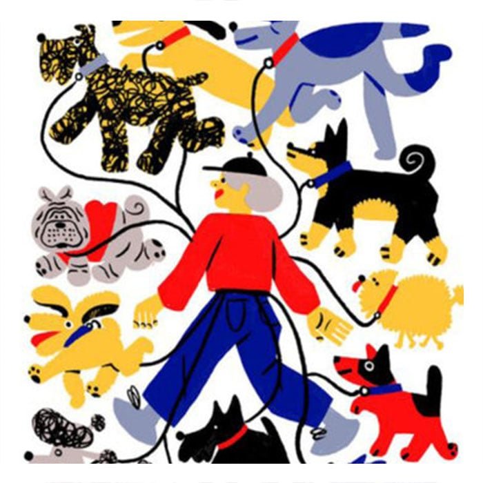 Carte de Souhaits Dog Walker WRAP - Ex - voto