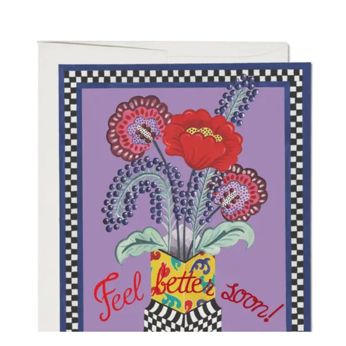 Carte de Souhaits Feel Better Bouquet Red Cap Cards - Ex - voto