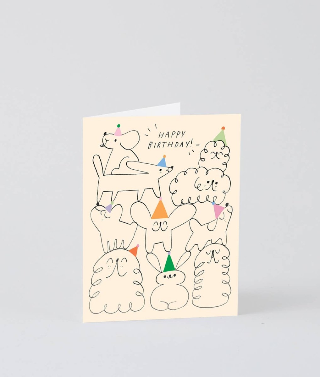 Carte de souhaits Happy Birthday Animal Stack WRAP - Ex - voto