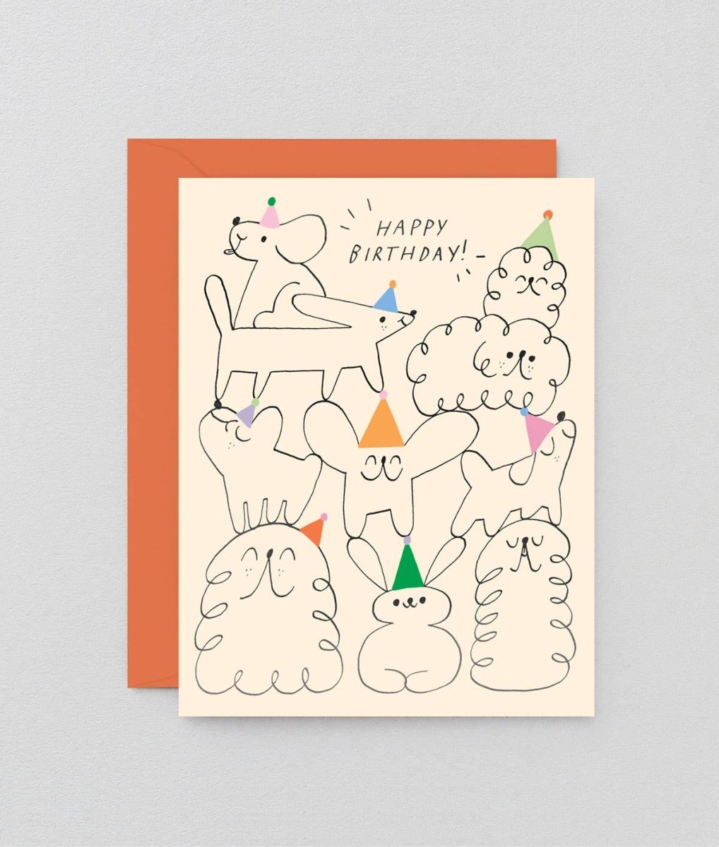 Carte de souhaits Happy Birthday Animal Stack WRAP - Ex - voto