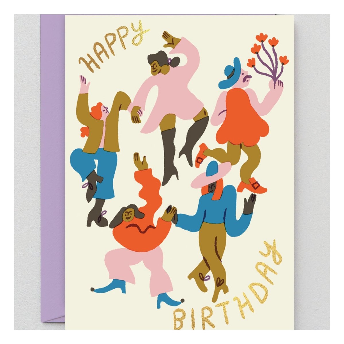 Carte de Souhaits Happy Birthday Dancers WRAP - Ex - voto