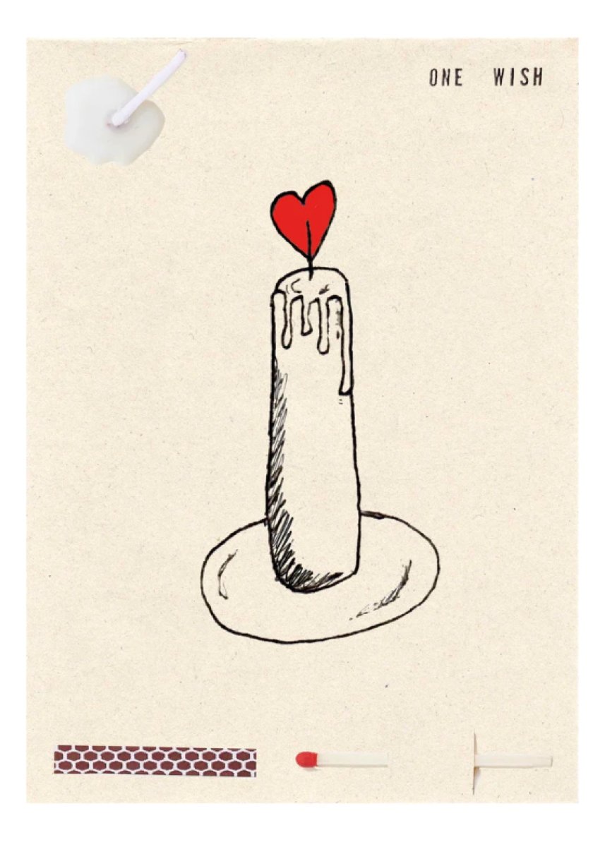 Carte de Souhaits Love Candle Wish - Ex - voto