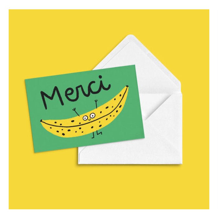 Carte de Souhaits Merci Banane Anne - Julie Dudemaine - Ex - voto