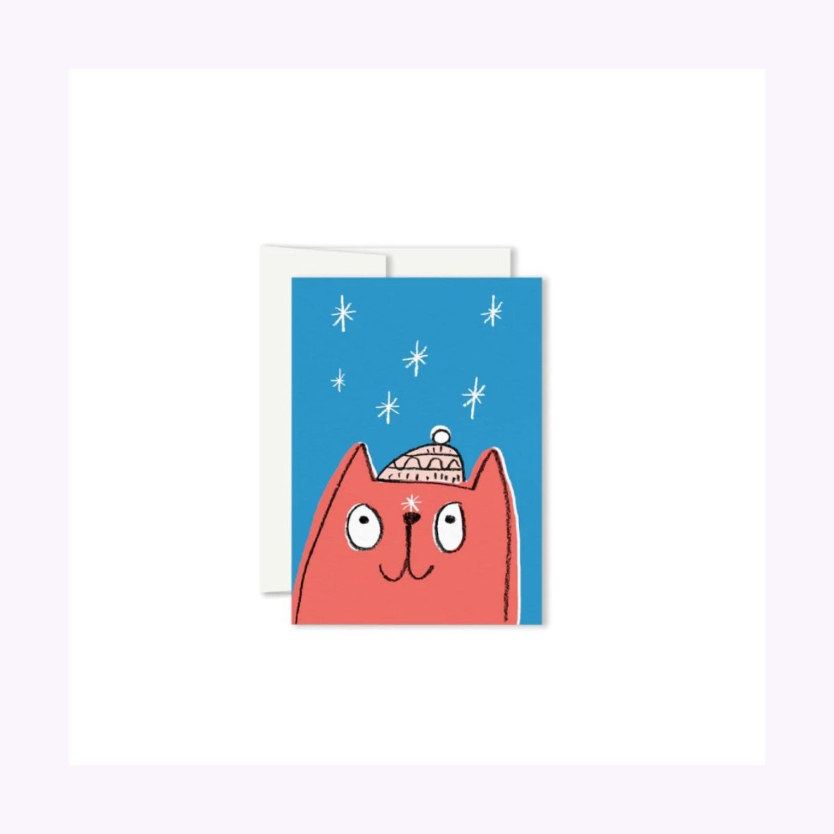 Carte de Souhaits Mini Chaton Flocons Paperole - Ex - voto