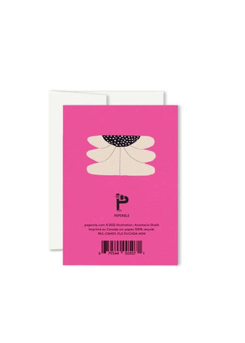 Carte de Souhaits Mini Flo Fuchsia Paperole - Ex - voto