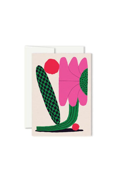 Carte de Souhaits Mini Flo Fuchsia Paperole - Ex - voto