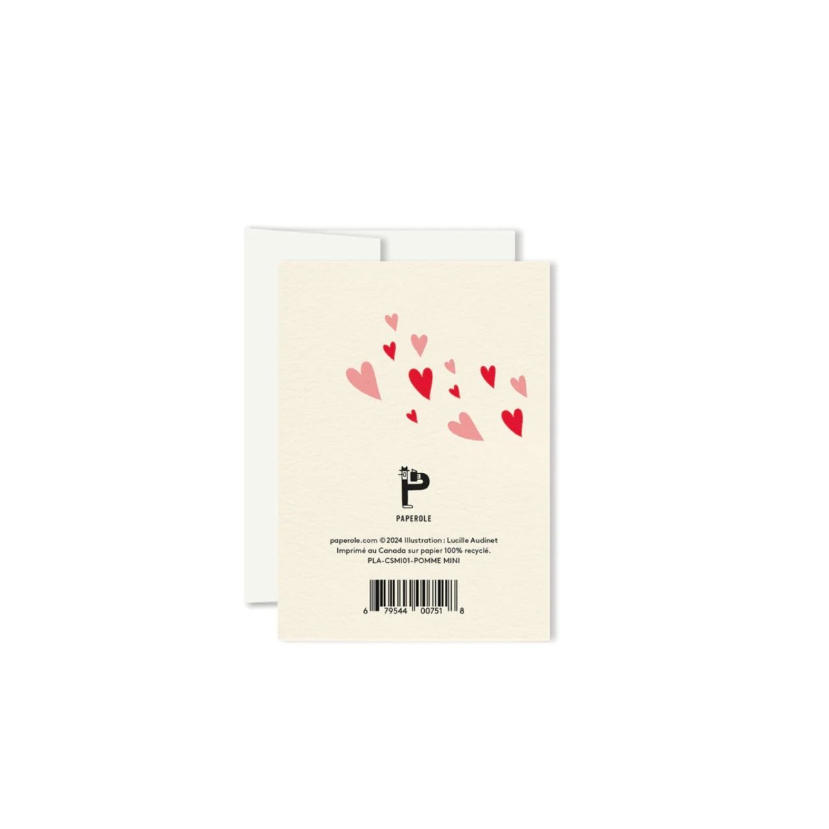 Carte de Souhaits Mini Pomme d'Amour Paperole - Ex - voto
