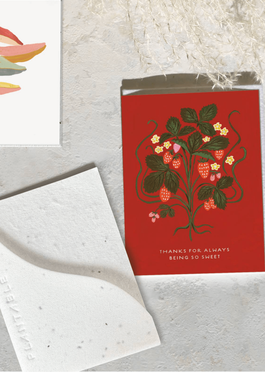 Carte de Souhaits Mini Sweet Strawberry Seedlings - Ex - voto