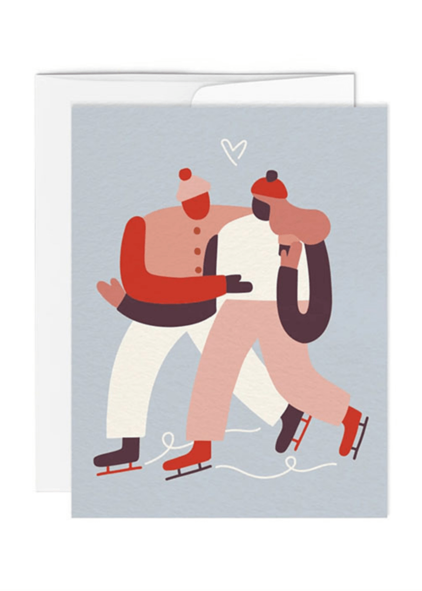 Carte de Souhaits Patineurs Paperole - Ex - voto